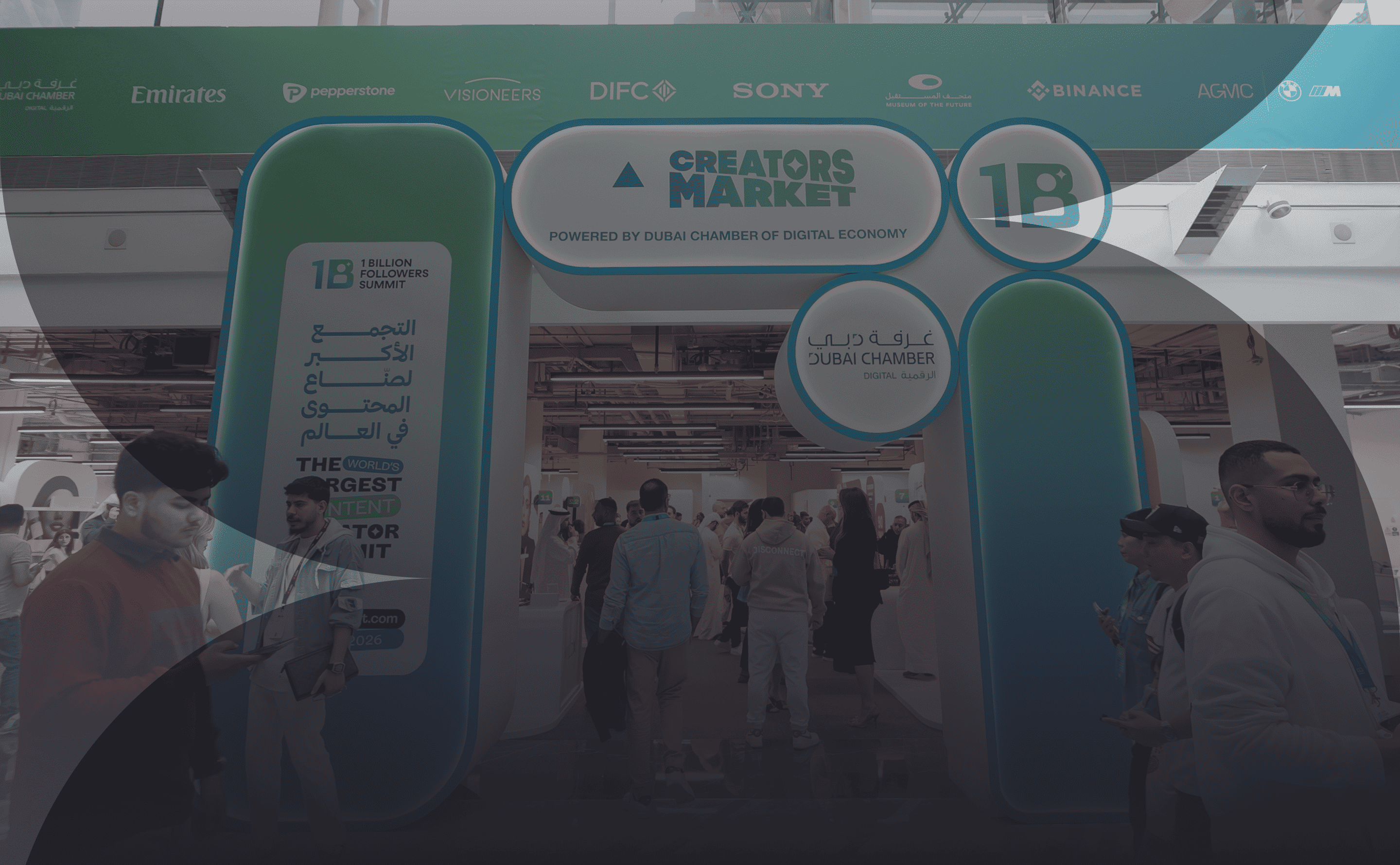 1 Billion Followers Summit exhibition banner